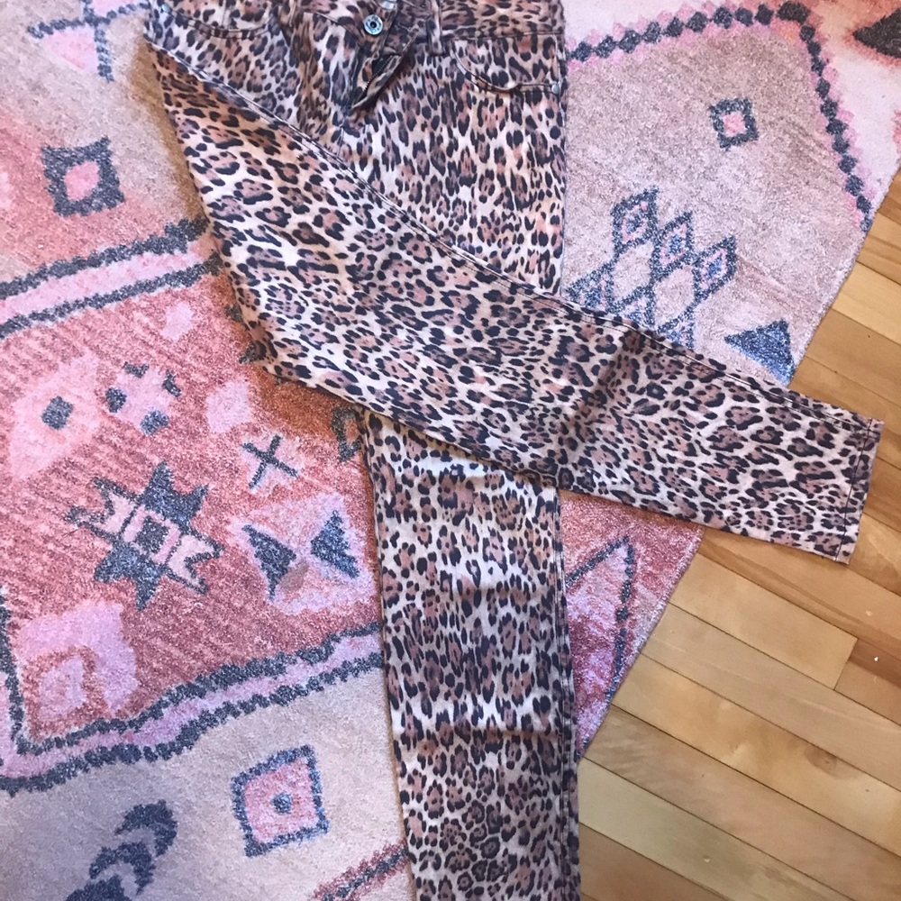 Leopard print jeans, size 10. Excellent used condition. No visible signs of wear